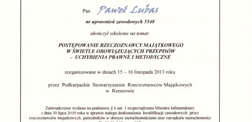 Zaświadczenie o ukończeniu szkolenia